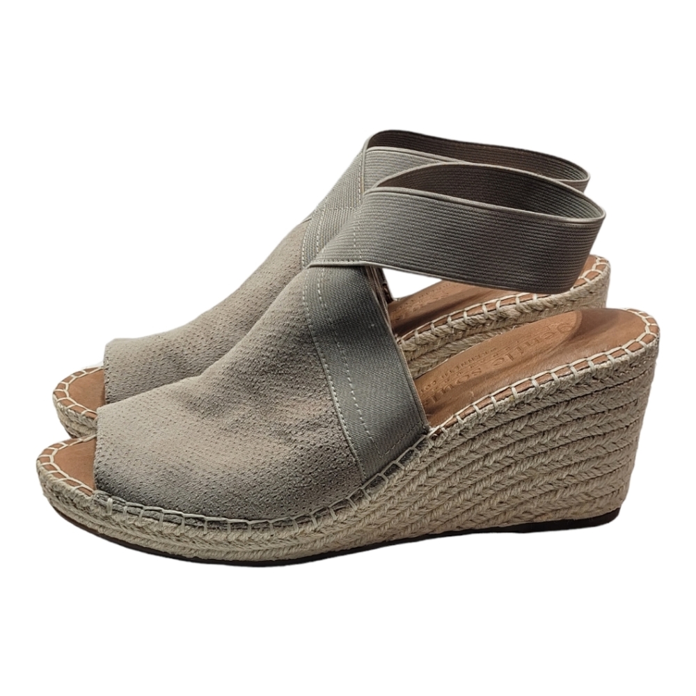Gentle Souls by Kenneth Cole Womens Colleen Wedge Sandals Taupe Size 8.5